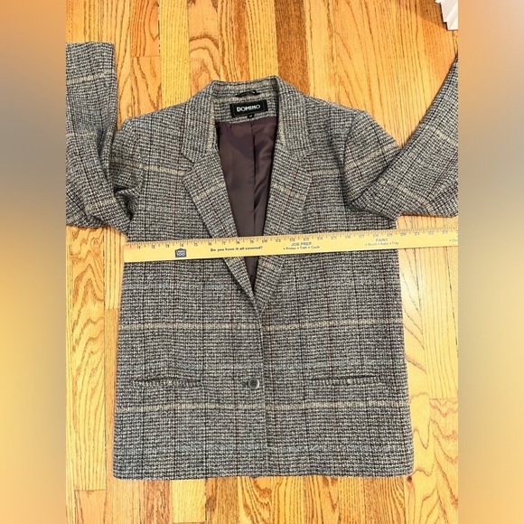 Women’s Vintage Wool Blazer Size 12 One Button Long Sleeves - Picture 9 of 9
